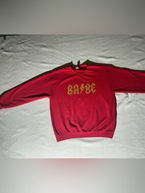 RARE Brunette The Label Style AC⚡️DC Red 'BABE' Leopard Print Sweatshirt